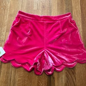 NWT Hot Pink Velvet shorts w/ pockets